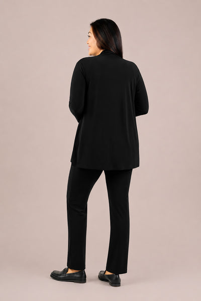 Sympli Double Loop Cardigan Plus Size - Black