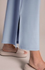 Image of Sympli Side Slit Wide Capri Plus Size - Stone Blue