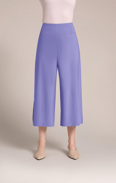 Sympli Side Slit Wide Capri - Jacaranda