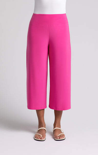 Sympli Side Slit Wide Capri - Peony