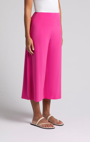 Sympli Side Slit Wide Capri - Peony