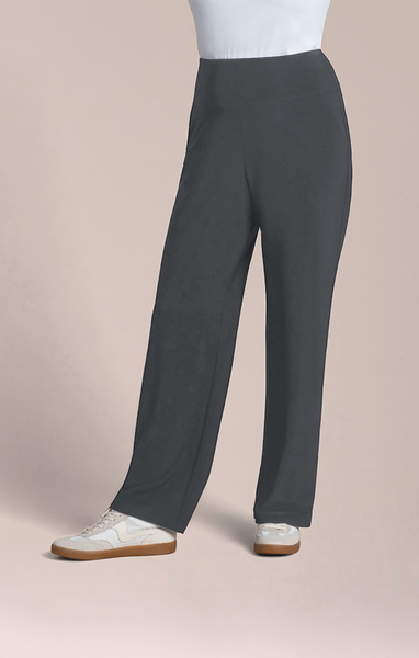 Sympli Straight Leg Yoke Pant Plus Size - Black Pearl