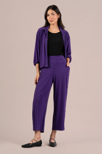 Sympli Buttoned Up Lantern Pant - Elderberry