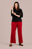Image of Sympli Straight As It Seams Pant - Red