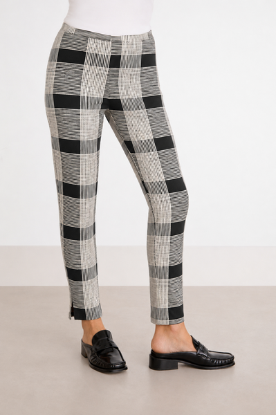 Sympli Narrow Pant Midi Print - Cashew Plaid