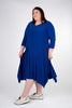 Image of Sympli Splice V-Neck 3/4 Sleeve Dress Plus Size - Lapis Blue