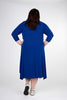 Image of Sympli Splice V-Neck 3/4 Sleeve Dress Plus Size - Lapis Blue