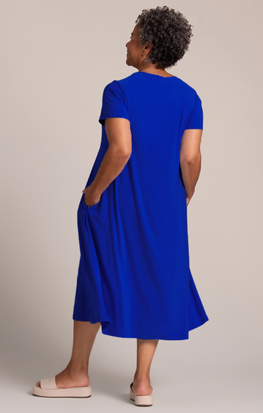 Sympli Fit & Flare Dress Short Sleeve - Lapis