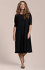Image of Sympli Fit & Flare Dress 3/4 Sleeve - Black