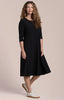 Image of Sympli Fit & Flare Dress 3/4 Sleeve - Black