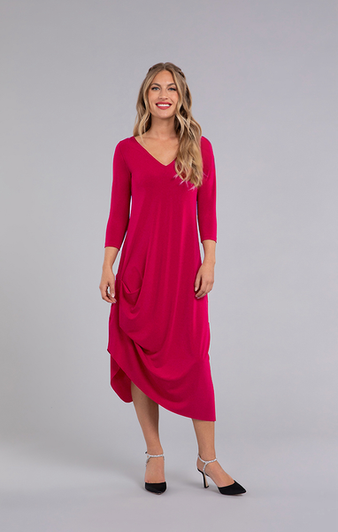 Sympli Drama Dress - Hot Pink