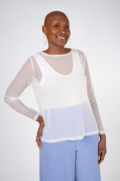 Sympli Mesh Barely T - White