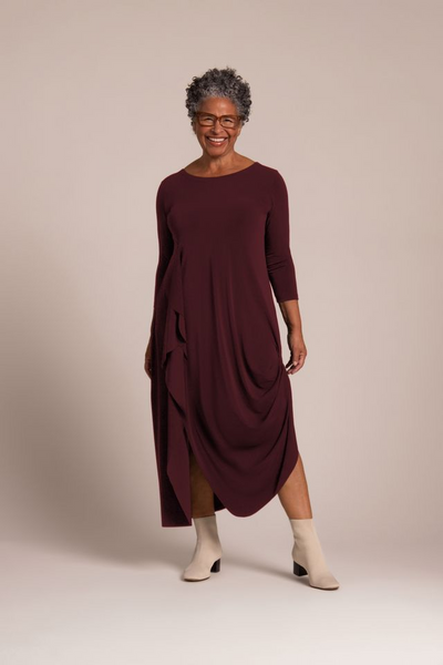 Sympli Drama Dress 3/4 Sleeve - Melange Varsity