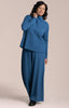 Image of Sympli Pop Collage Top with Contrast - Lake Blue