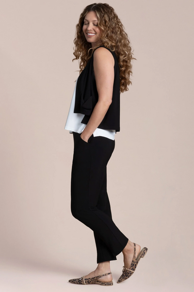 Sympli Pop Cropped Core Vest - Black