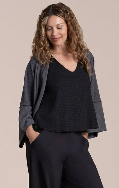 Sympli Pop Cardi - Black Pearl