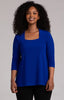 Image of Sympli Square Neck Top 3/4 Sleeve - Lapis