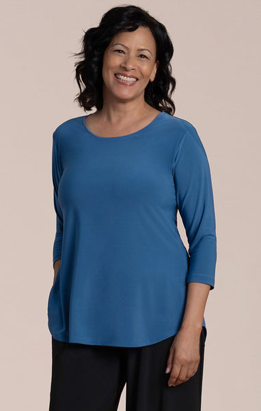 Sympli Go To Classic T 3/4 Sleeve Plus Size - Lake