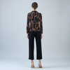 Image of Clara Sunwoo Abstract Print Tie Front Top - Black/Brown