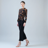 Image of Clara Sunwoo Abstract Print Tie Front Top - Black/Brown