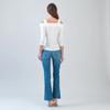 Image of Clara Sunwoo Cold Shoulder Square Neck 3/4 Sleeve Top - Ivory
