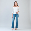 Image of Clara Sunwoo Cold Shoulder Square Neck 3/4 Sleeve Top - Ivory
