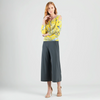 Image of Clara Sunwoo Palm Print Cold Shoulder Blouson Top - Yellow/Multicolor