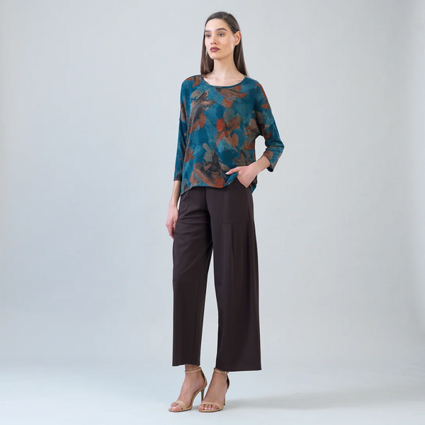 Clara Sunwoo Autumn Foliage Sweater - Turquoise/Brown