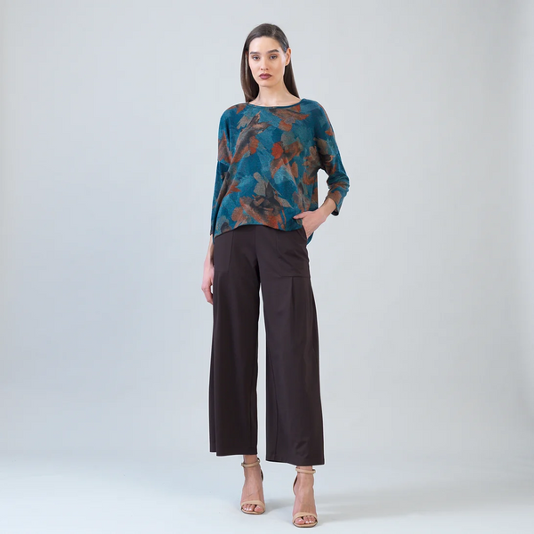 Clara Sunwoo Autumn Foliage Sweater - Turquoise/Brown