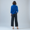 Image of Clara Sunwoo Soft Ribbed Knit Funnel Neck Sweater - Cobalt