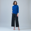 Image of Clara Sunwoo Soft Ribbed Knit Funnel Neck Sweater - Cobalt