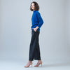 Image of Clara Sunwoo Soft Ribbed Knit Funnel Neck Sweater - Cobalt