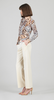 Image of Clara Sunwoo Animal Print Relaxed Cowl Neck Tie Front Top - Cheetah