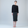 Image of Clara Sunwoo Liquid Leather Midi Skirt - Black