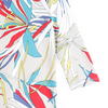 Image of Clara Sunwoo Floral Leaves Print Half Sleeve Scoop Neck Top - Beige/Multicolor