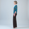Image of Clara Sunwoo Botanical Print Round Neck Top - Turquoise/Brown