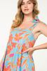 Image of THML Tie Strap Floral Maxi Dress - Blue/Multicolor