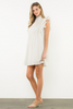 Image of THML Flutter Sleeve Mock Neck Dress with Pockets - Cream