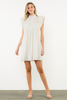 Image of THML Flutter Sleeve Mock Neck Dress with Pockets - Cream