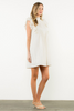 Image of THML Flutter Sleeve Mock Neck Dress with Pockets - Cream