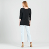 Image of Clara Sunwoo Ruched Mesh Panel Sleeve Tunic - Black