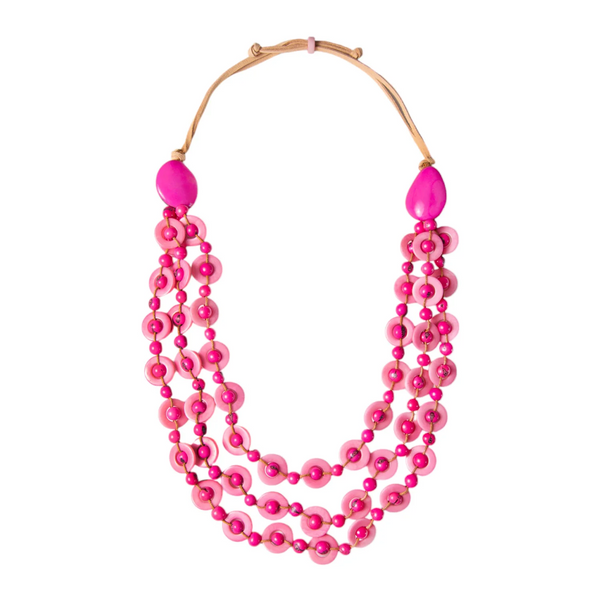 Tagua by Soraya Cedeno Dakota Necklace - Fuchsia Combo