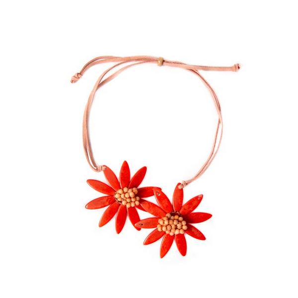 Tagua by Soraya Cedeno Vizcaya Necklace - Peach/Poppy