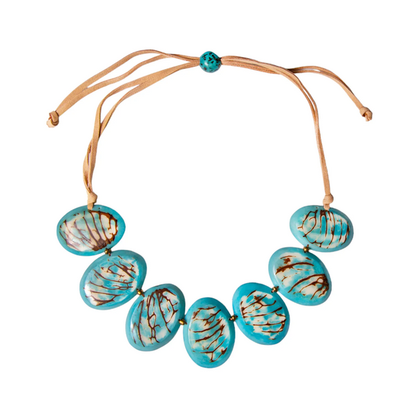 Tagua by Soraya Cedeno Millie Necklace - Celeste Blue