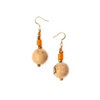 Image of Tagua by Soraya Cedeno Noelia Necklace and Earring Set - Orange/Ivory