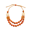 Image of Tagua by Soraya Cedeno Noelia Necklace and Earring Set - Orange/Ivory