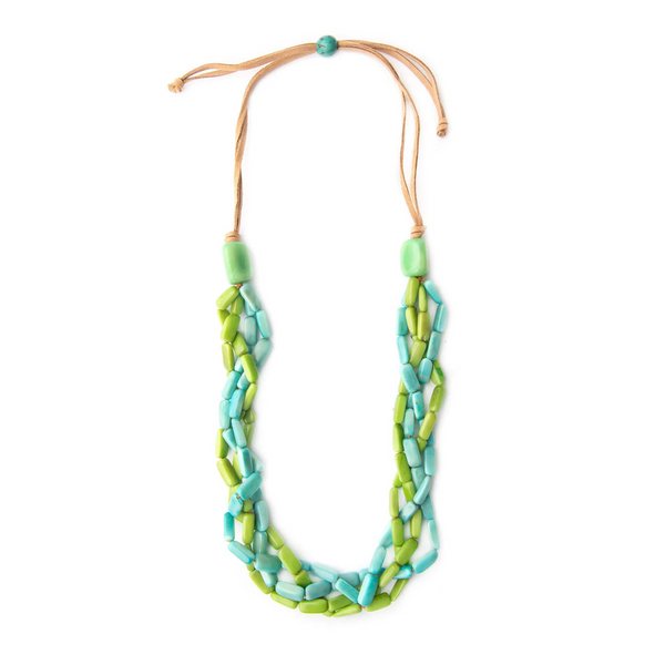 Tagua by Soraya Cedeno Fionna Necklace and Earring Set - Turquoise/Lime