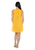 Image of Tash + Sophie by Tiana B Mock Neck Tie-Back Sleeveless Chiffon Dress - Amber