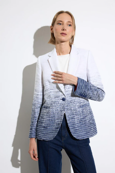 Tinta & Bariloche Altar Gradient Tweed Single Button Tailored Blazer - Navy/White