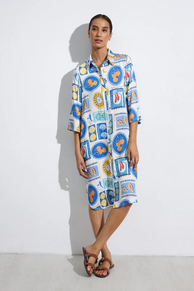 Tinta & Bariloche Yasmin Button Front Shirt Dress - Multicolor